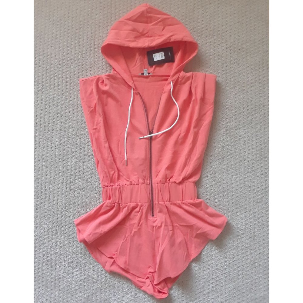 Fashion Nova Coral Amalfi Sweat Romper